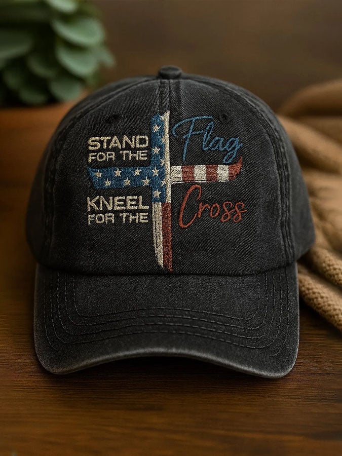 Unisex Stand For The Flag Kneel For The Cross Baseball Cap