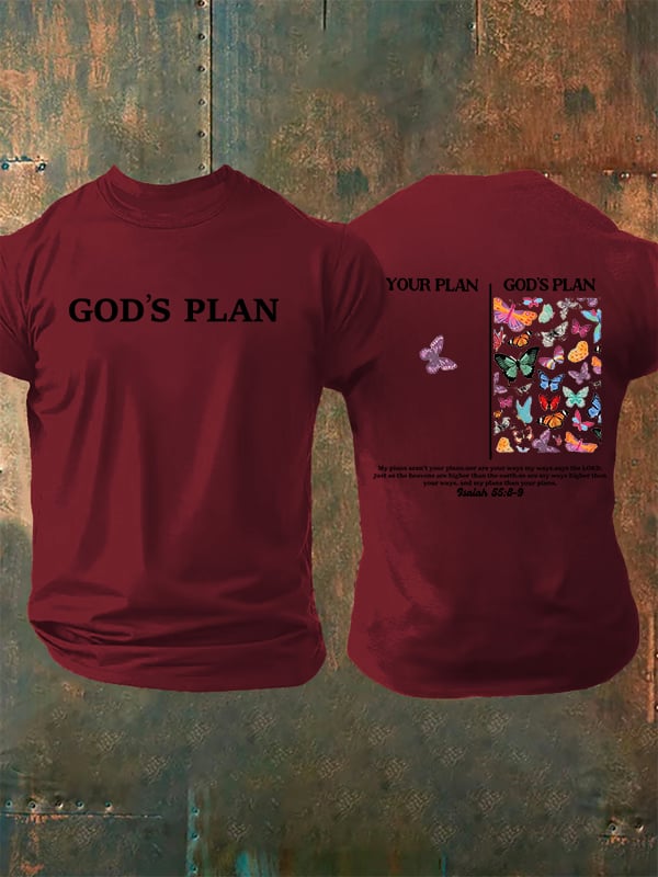 Men's  your-plan-and-god's-plan  Print  T-Shirt
