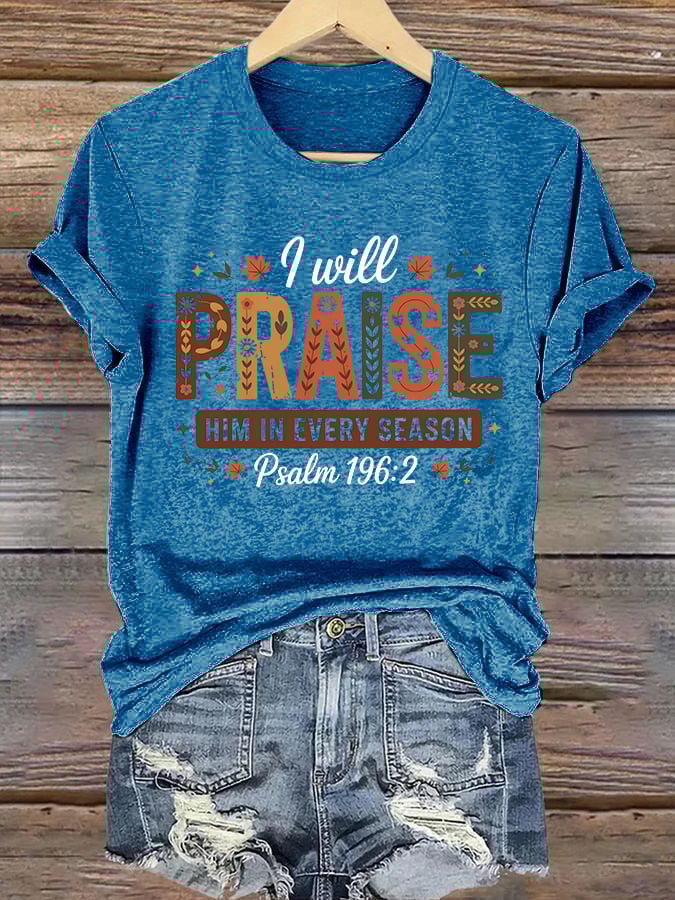 Women'S Casual Autumn Faith Short Sleeve T-Shirt