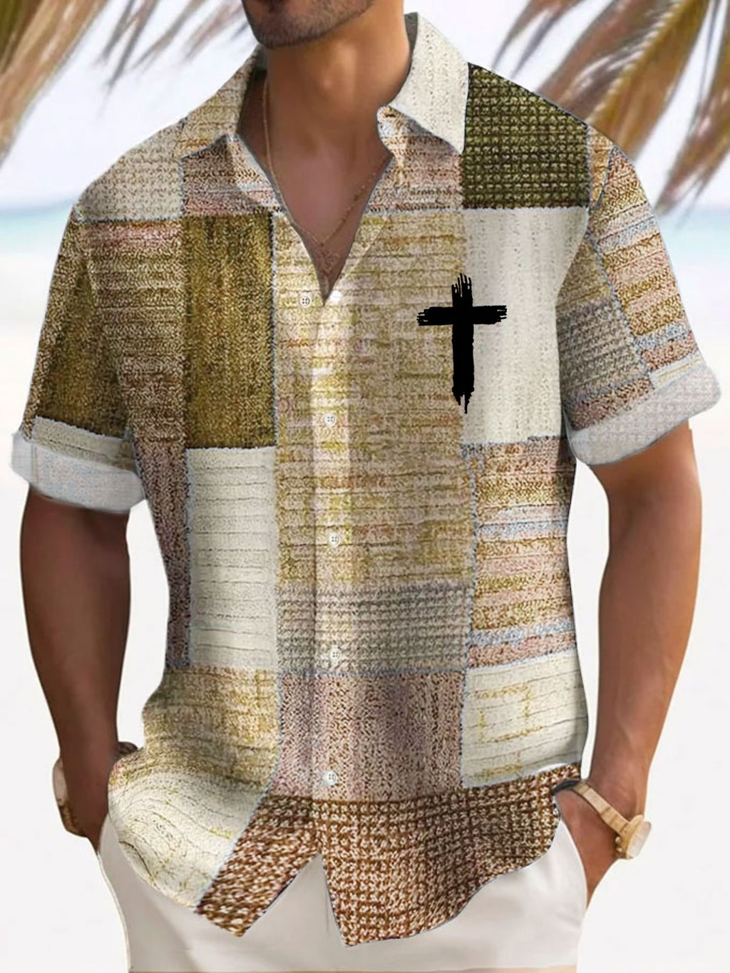 Men's Casual Faith Hawaiian Vacation Shirt