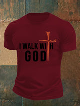 Men's  I Walk With God Print T-Shirt