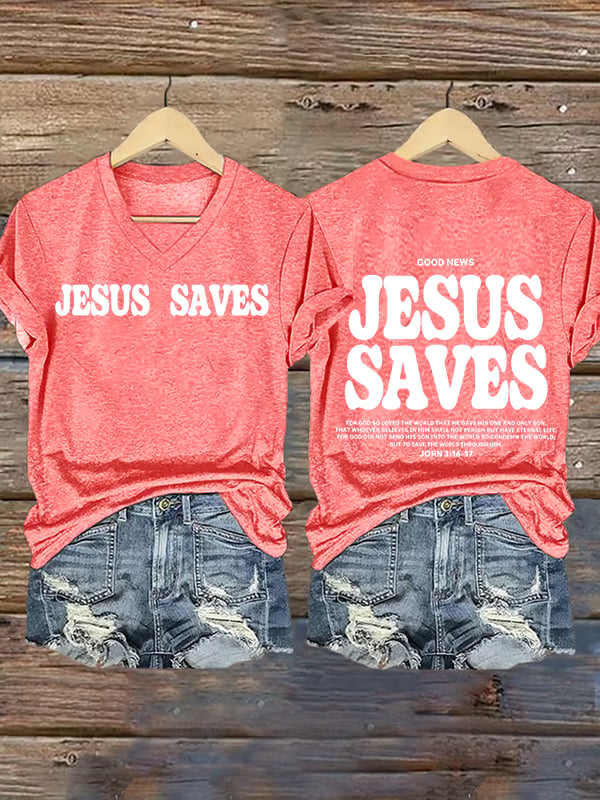 Women's  Jesus saves Print T-Shirt