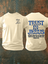 Men's   "Trust in Jesus" 37:5 Bible Verse Design  Print  T-Shirt
