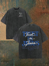 Unisex  "Trust in Jesus" 37:5 Bible Verse Design Print  Washable T-shirt