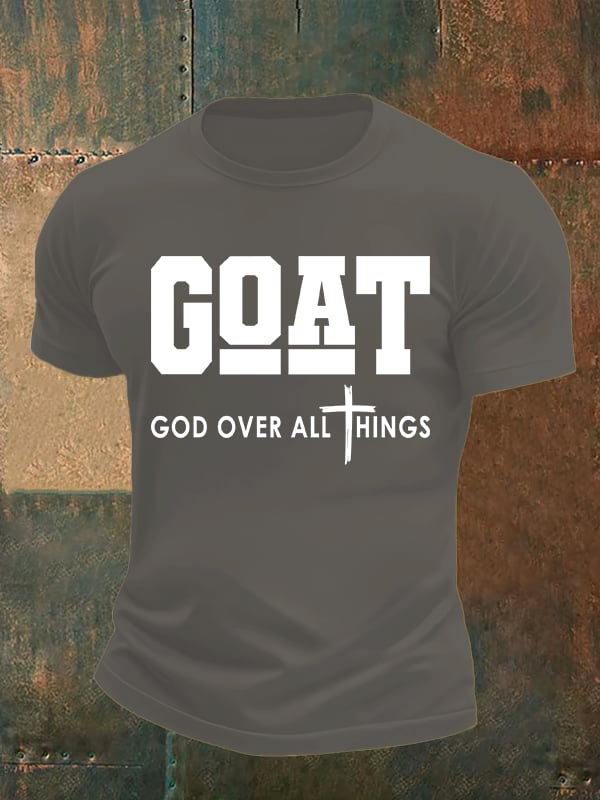 Men's  GOD OVER ALL THINGS printed T-shirt
