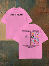 Unisex  your-plan-and-god's-plan  Washed  T-shirt