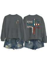 Women's  Stand For The Flag Kneel For The Cross  Print  Sweatshirt