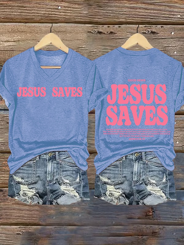 Women's  Jesus saves Print T-Shirt