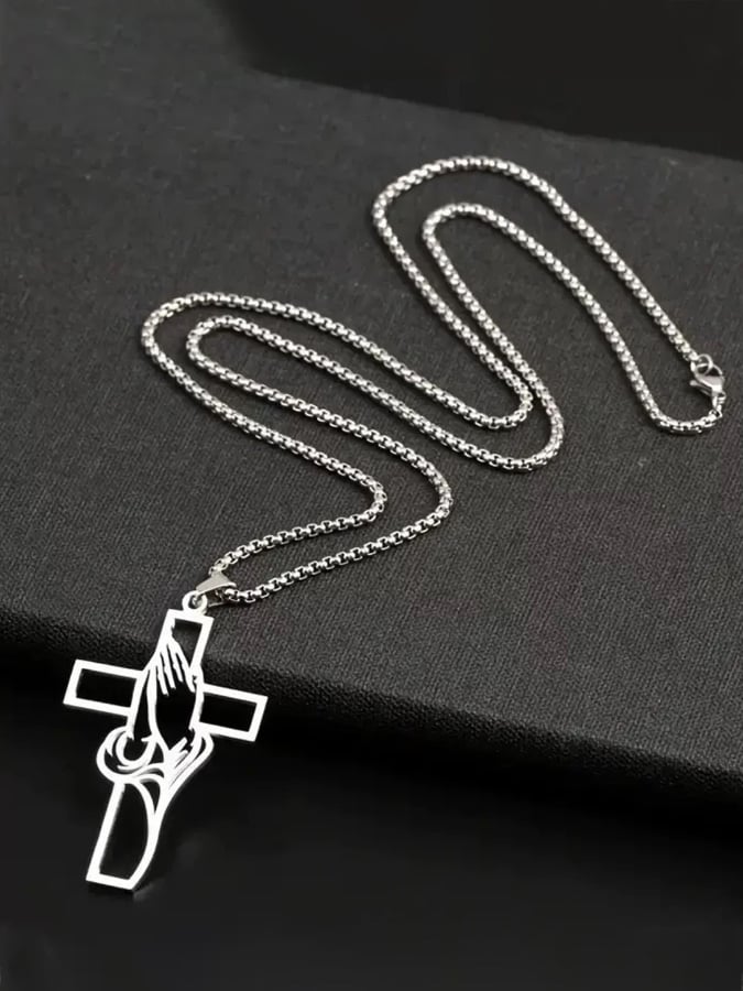 Men's Titanium Steel Cross Prayer Necklace