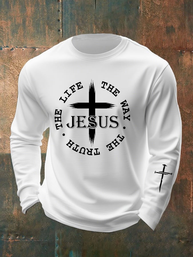Men's Casual Faith Long-Sleeved T-Shirt