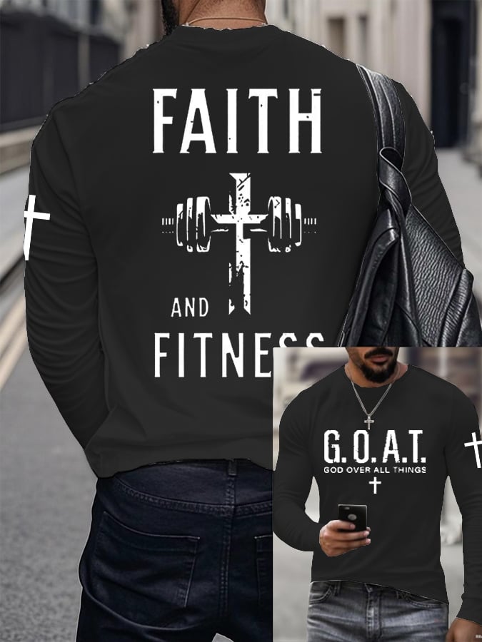 Men's Raven's Gym Faith  Printed Long Sleeve Top