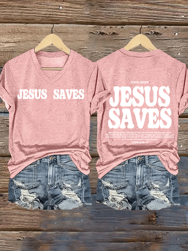 Women's  Jesus saves Print T-Shirt