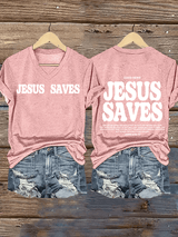 Women's  Jesus saves Print T-Shirt