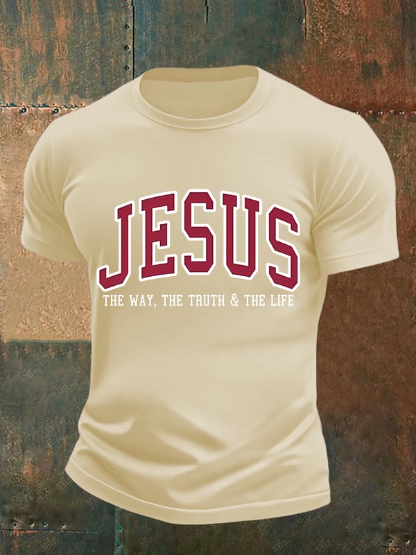 Men's  JESUS THE WAY, THE TRUTH & THE LIFE printed T-shirt