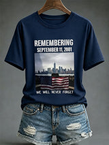 Women's Never Forget September 11 Print T-Shirt