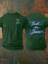 Men's   "Trust in Jesus" 37:5 Bible Verse Design  Print  T-Shirt