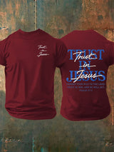 Men's   "Trust in Jesus" 37:5 Bible Verse Design  Print  T-Shirt