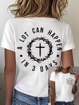 Women's Retro A Lot Can Happen In 3 Days Print T-Shirt