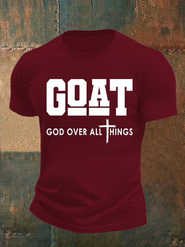 Men's  GOD OVER ALL THINGS printed T-shirt