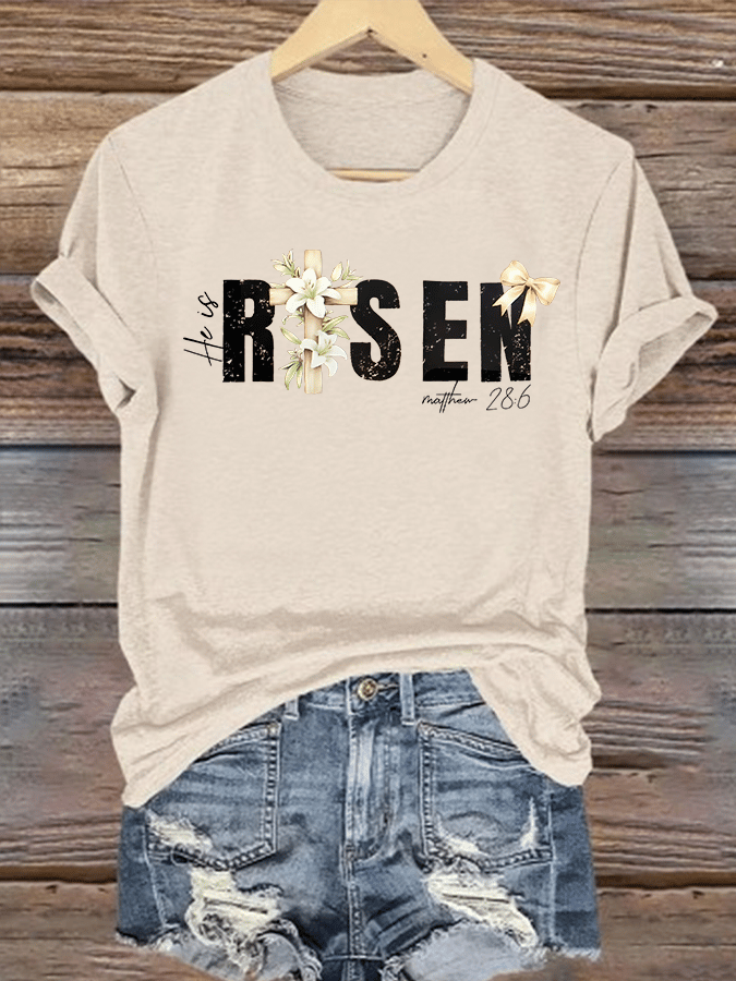 Women's  He is Risen Print T-Shirt