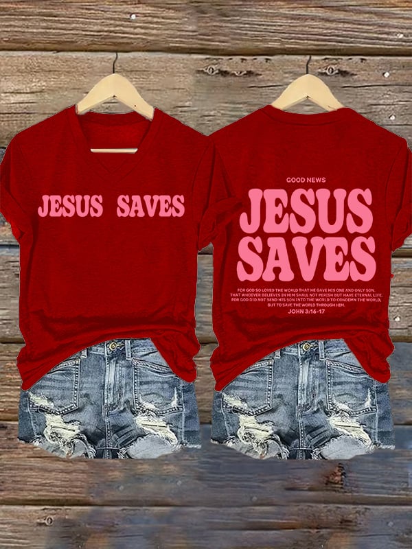 Women's  Jesus saves Print T-Shirt