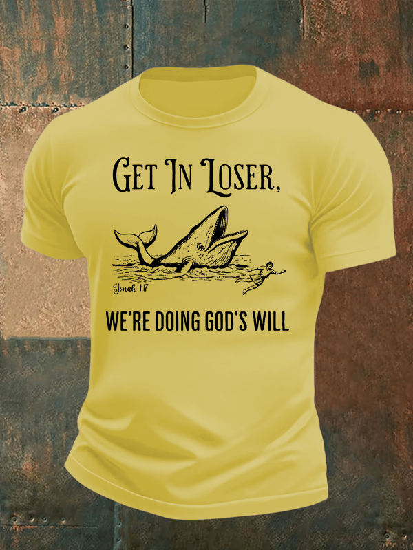 Men's  WE'RE DOING GOD'S WILL  Print  T-Shirt