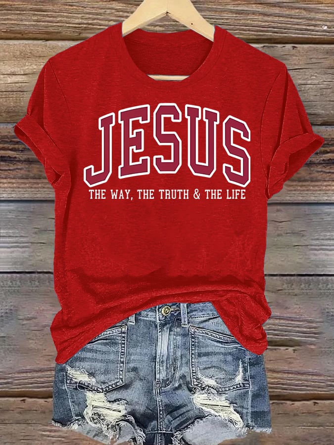 Women's  JESUS THE WAY, THE TRUTH & THE LIFE printed T-shirt