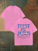 Unisex  "Trust in Jesus" 37:5 Bible Verse Design Print  Washable T-shirt