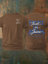 Men's   "Trust in Jesus" 37:5 Bible Verse Design  Print  T-Shirt