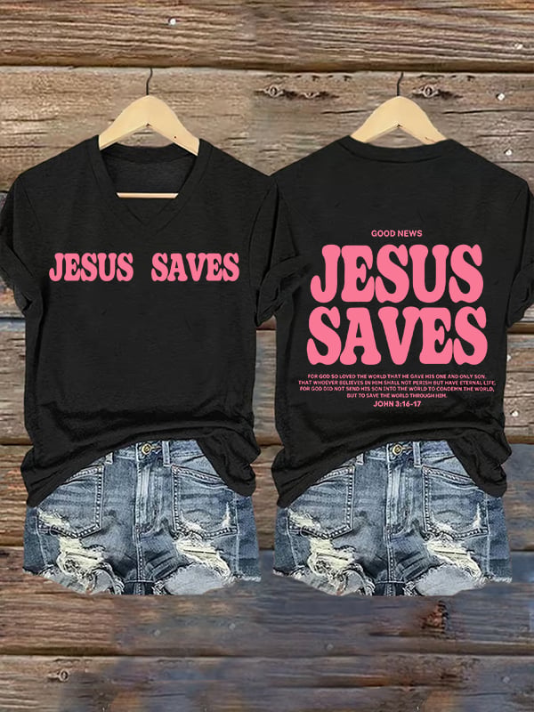Women's  Jesus saves Print T-Shirt