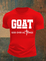 Men's  GOD OVER ALL THINGS printed T-shirt