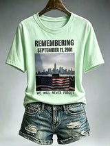 Women's Never Forget September 11 Print T-Shirt