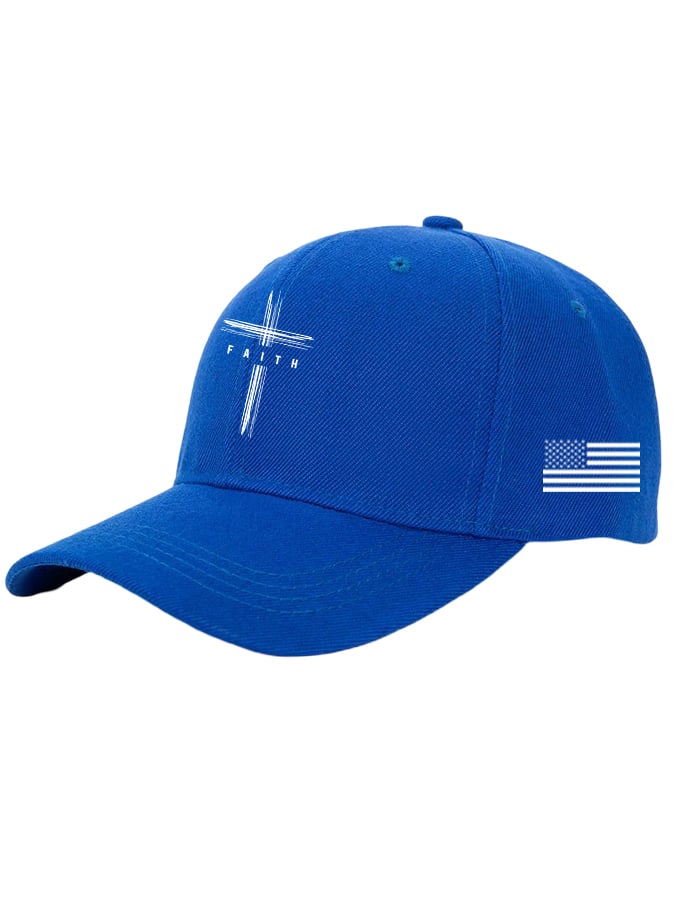 Unisex Faith&Flag Print Baseball Cap