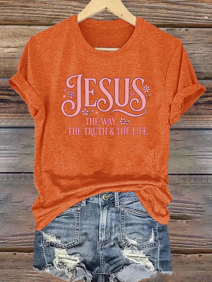 Women's  JESUS THE WAY Printed T-Shirt