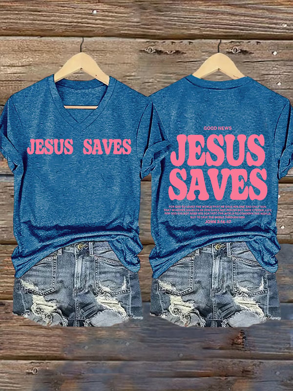 Women's  Jesus saves Print T-Shirt