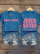 Women's  Jesus saves Print T-Shirt