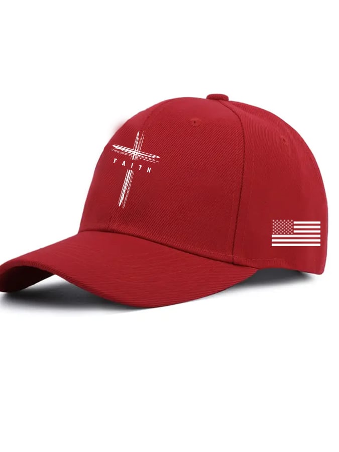 Unisex Faith&Flag Print Baseball Cap