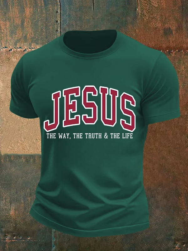 Men's  JESUS THE WAY, THE TRUTH & THE LIFE printed T-shirt