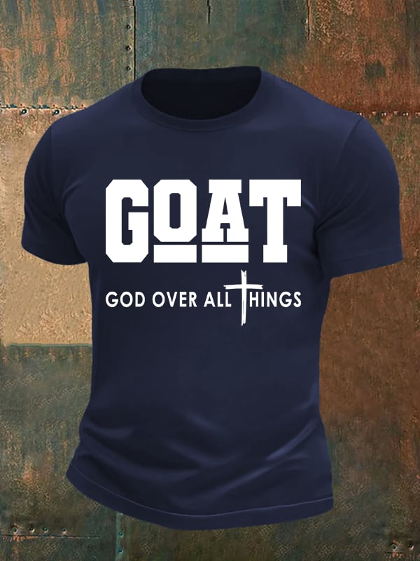 Men's  GOD OVER ALL THINGS printed T-shirt
