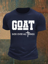 Men's  GOD OVER ALL THINGS printed T-shirt