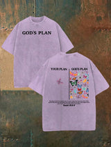 Unisex  your-plan-and-god's-plan  Washed  T-shirt