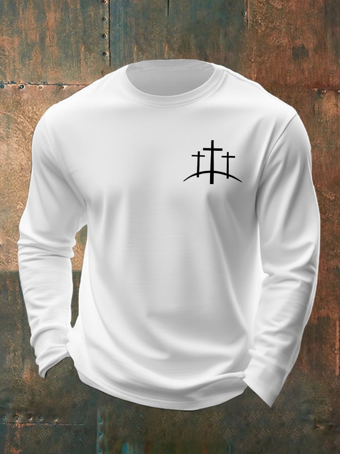 Men's Casual Faith Long-Sleeved T-Shirt