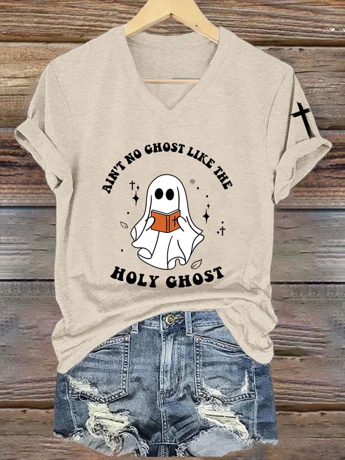 Women's Ain't No Ghost Like The Holy Ghost Print Casual T-shirt