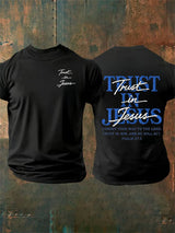 Men's   "Trust in Jesus" 37:5 Bible Verse Design  Print  T-Shirt
