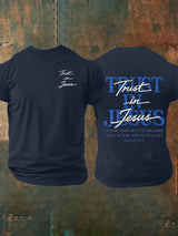 Men's   "Trust in Jesus" 37:5 Bible Verse Design  Print  T-Shirt