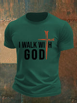 Men's  I Walk With God Print T-Shirt