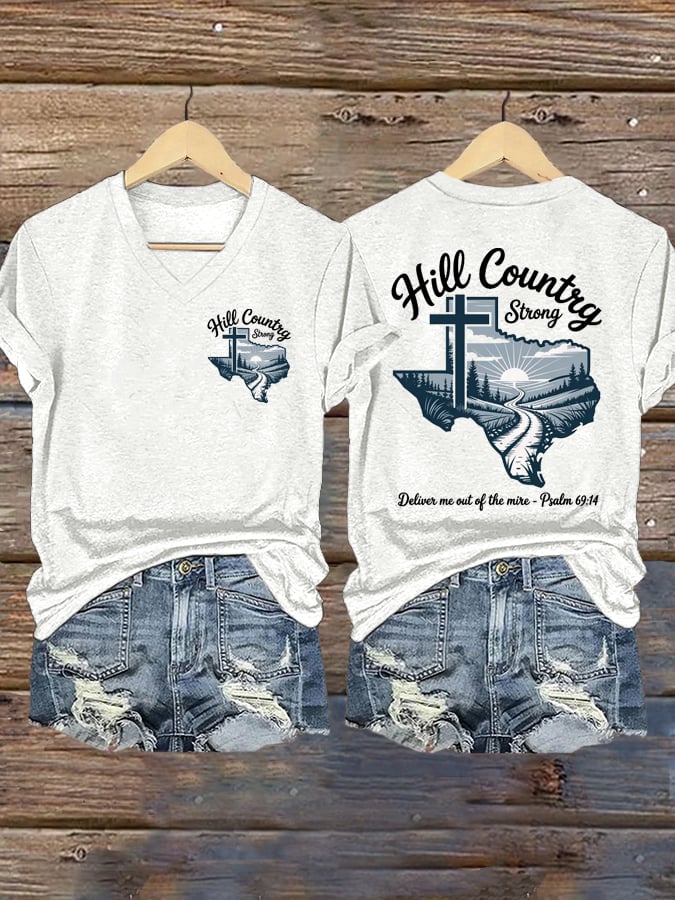 Women's Texas Hill Country Strong  Printed T-Shirts