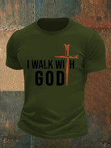 Men's  I Walk With God Print T-Shirt