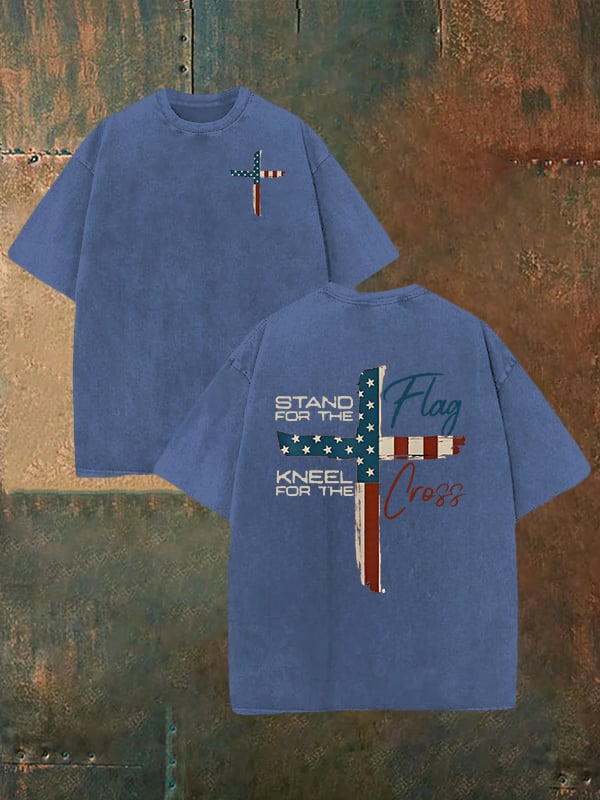 Unisex  STAND FOR THE KNEEL FOR THE Print  Washable T-shirt