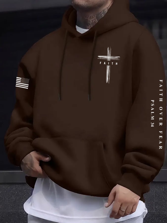 Men's Faith Over Fear Print Hoodie